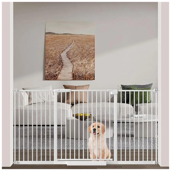 Safe and Secure Baby Pet Gate with Narrow Spacing and Double Lock System for Home Use