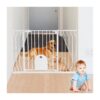 Safety Baby Gate with Small Pet Door for Toddlers and Pets Adjustable Width and Height