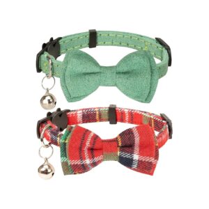 Safety Breakaway Collar with Floral Bow Tie for Cats and Small Pets Adjustable Length