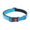 Safety First Nylon Dog Collar with Reflective Accents for Small Medium Large Dogs, Blue