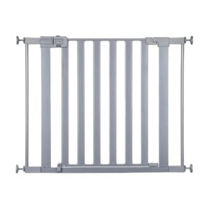 Safety Gate for Homes Doorways and Stairways Silver Color Installation Easy