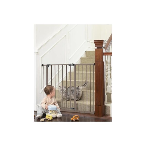 Safety Gate with Large Opening for Babies and Dogs, Easy to Install and Operate