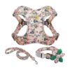 Safety and Style Multi-Colored Dog Vest Harness Collar Leash Set for Medium Large Dogs