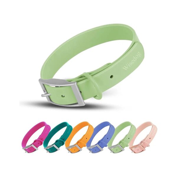 Sage Green Waterproof Dog Collar Adjustable for Small Medium Large Dogs