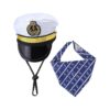 Sail the Seas with Your Pet in this White Captain Sailors Costume Set for Cats and Dogs