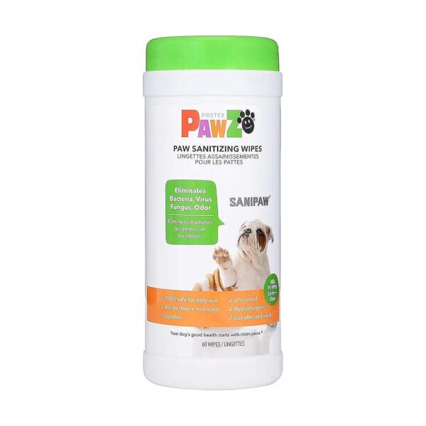 SaniPaw Odor Eliminating Dog Paw Wipes for Remove Street Germs