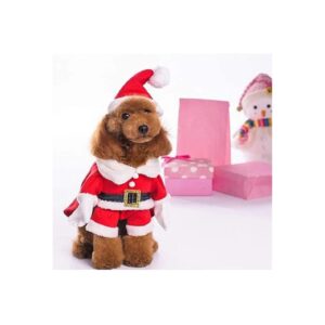 Santa Claus Dog Costumes with Hats for Small to Medium Dogs and Cats