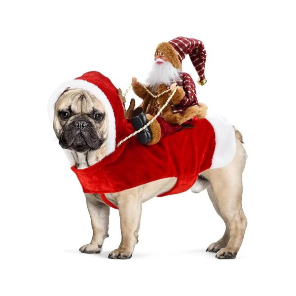 Santa Dog Costume for Small to Large Dogs Adjustable Velcro Fit Breathable Soft Materials