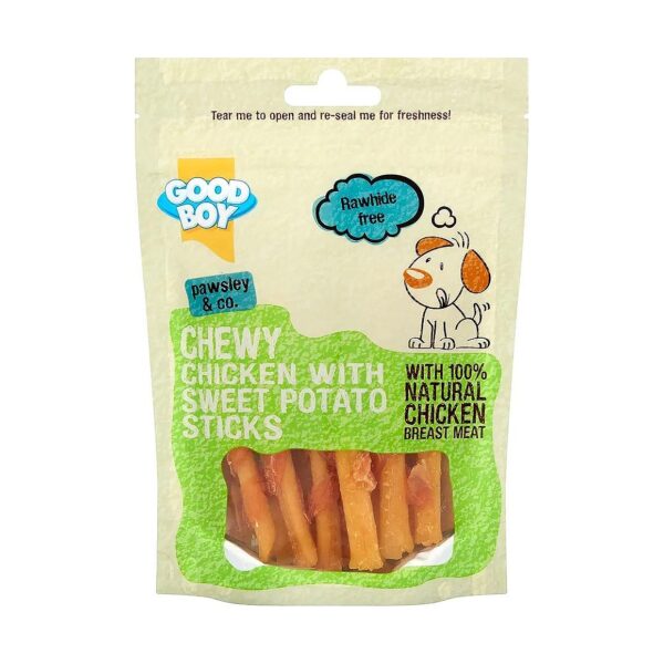 Savory Sweet Potato Chicken Dog Treat Sticks 10 x 90g Trays