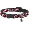 Scattered Mickey Mouse Red Black White Breakaway Cat Collar 8 12 Inches