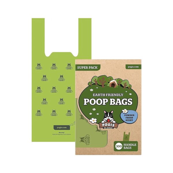 Scented, Ultra Thick Dog Poop Bags with Handles for Large Dogs and Cats