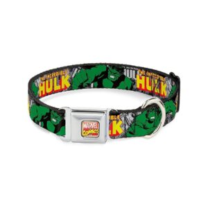 Seatbelt Buckle Dog Collar in Medium Size with Colorful Comics