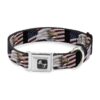 Seatbelt Buckle Dog Collar with American Eagle Flag for Large Dogs