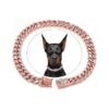 Secure Buckle Rose Gold Cuban Collar Chain for Cats and Small to Large Dogs