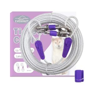 Secure Snap Tie Out Cable for 125 Pound Dog 40 Foot Long Length