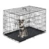 Secure Weatherproof Large Black Dog Crate with Double Door Design and Double Lock System