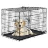 Secure and Portable Dog Crate with Double Doors and Collapsible Design