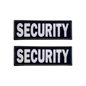 Security Reflective Dog Patches Black with Hook Fastener for Vests and Harnesses