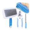 Self Cleaning Brush, Nail Clippers, and Bath Brush for Dogs and Cats