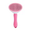 Self-Cleaning Pet Grooming Brush with Pink Handle for Dogs and Cats Gentle Dematting