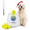 Self-Throwing Ball Machine for Dogs with Adjustable Launch Distance and 6pcs Tennis Balls