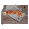 Self-Warming Comfort for Pets - Waterproof Terry and Sherpa Blanket in Silver Gray