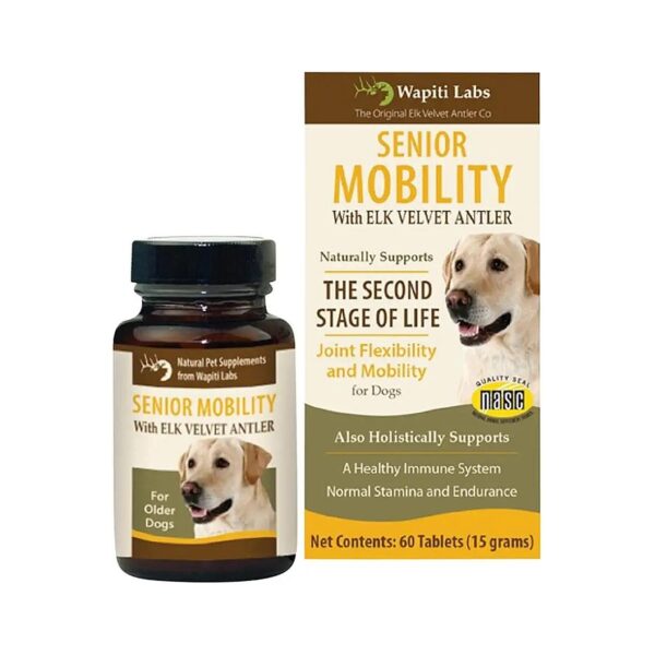 Senior Dog Mobility with Elk Velvet Antler Tablets for Active Years