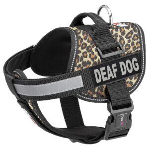 Service, ID and Training Dogs, Adjustable Straps and Quick Release Buckle, Leopard Brown