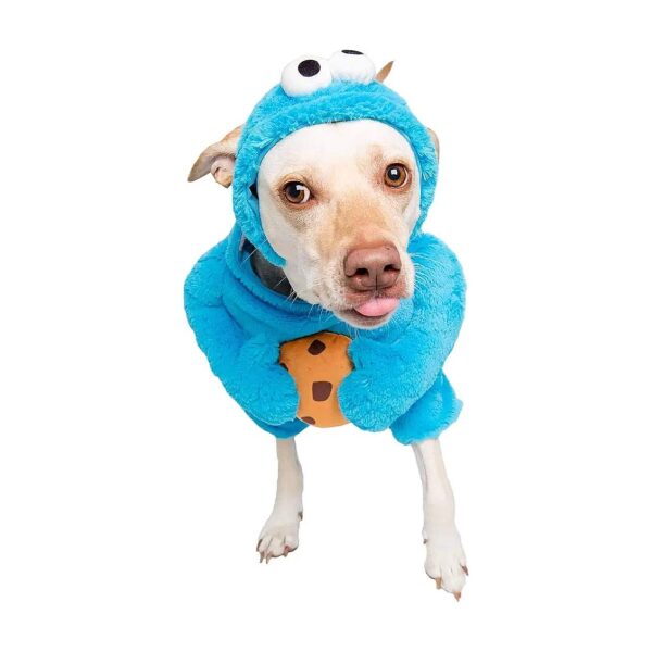 Sesame Street Cookie Monster Dog Costume for Big Dogs Fall Winter Holiday