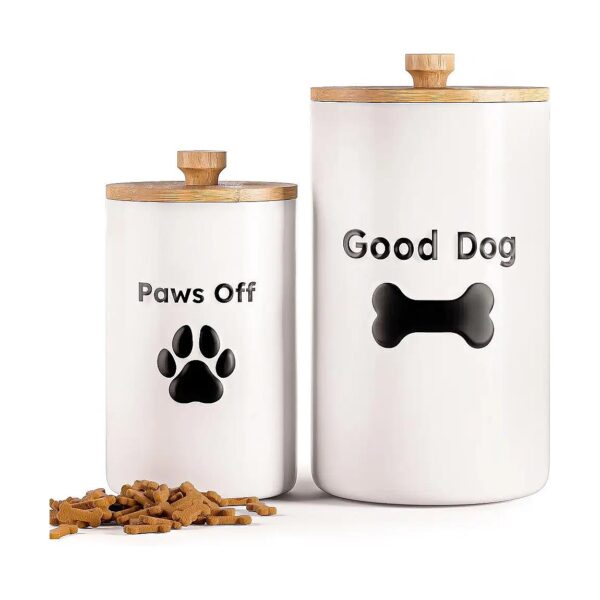 Set of 2 Dog Treat Containers for Large and Small Treats Storage