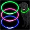 Set of 3 LED Light Up Dog Collars for Large Medium Small Dogs - Classic Style Design