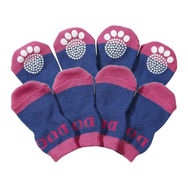 Set of 4 Large Dog Socks with Premium Comfort and Anti-Slippage Features