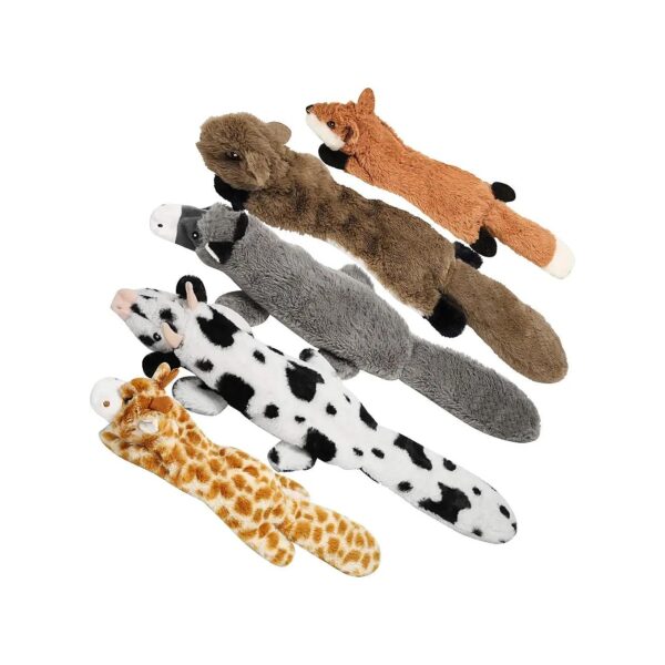 Set of 5 Crinkle Dog Squeaky Toys, Durable Plush Toys for Puppy Playtime