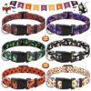 Set of 6 Halloween Dog Collars for Small Medium Large Dogs Comfortable Polyester Fiber