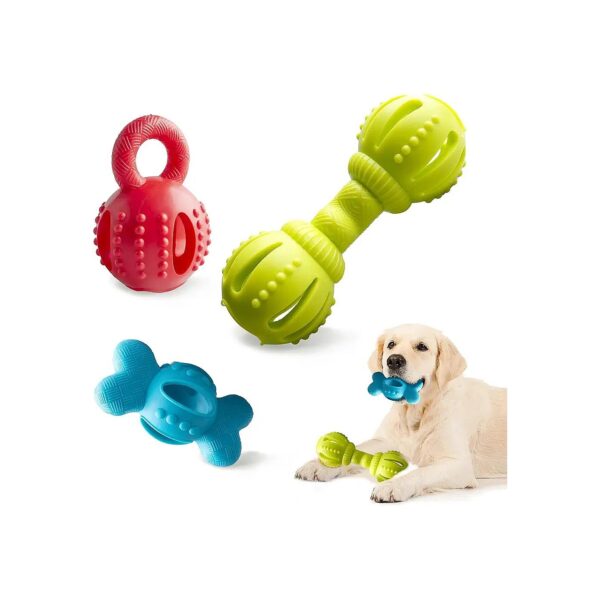 Set of Three Dog Chew Toys for Small Medium Large Breeds with Yak Cheese Treat Dispenser