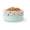 Shallow and Adjustable Dog Feeding Bowl with Terrazzo Pattern, Suitable for Dry Food