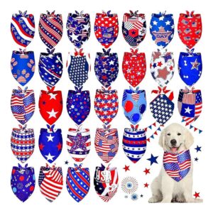 Shaped Bandanas 30 Pcs adjustable Polyester Pet Scarf for Dogs and Cats