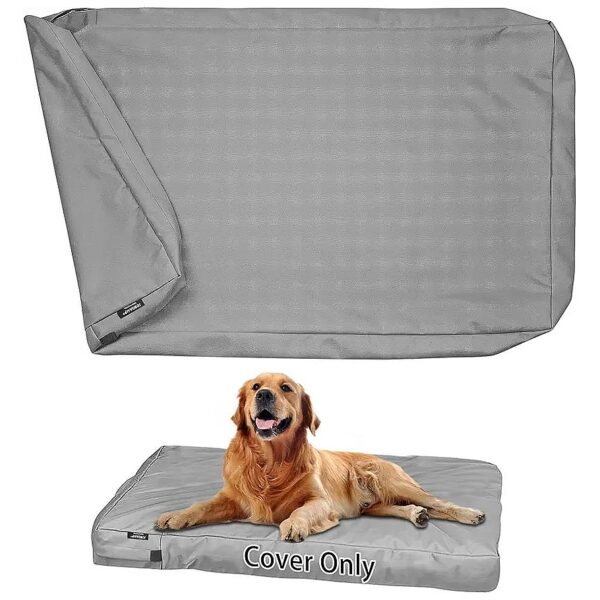 Shaped Dog Bed Cover, 34x22x5 Inch, Waterproof, Machine Washable, Gray