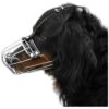 Shaped Metal Chrome Muzzle for Dogs with Leather Straps 7-1 in Length