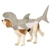 Shark Attack Dog Costume Grey Medium with Attached Hood for Fun