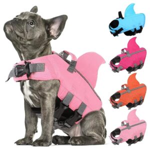 Shark Fin Dog Life Jackets for Small to Medium Dogs with High Buoyancy and Rescue Handle