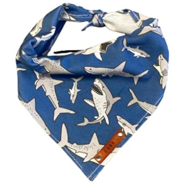 Shark Ocean Theme Dog Bandana with Adjustable Neck Fit for Small to Large Dogs