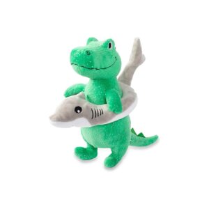 Shark Week REX Plush Dog Toy for All Breed Sizes with Crinkle and Squeaker