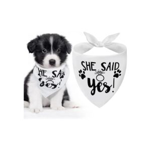 She Said Yes Dog Bandanas Elegant Wedding Accessories for Small to Large Breed Dogs