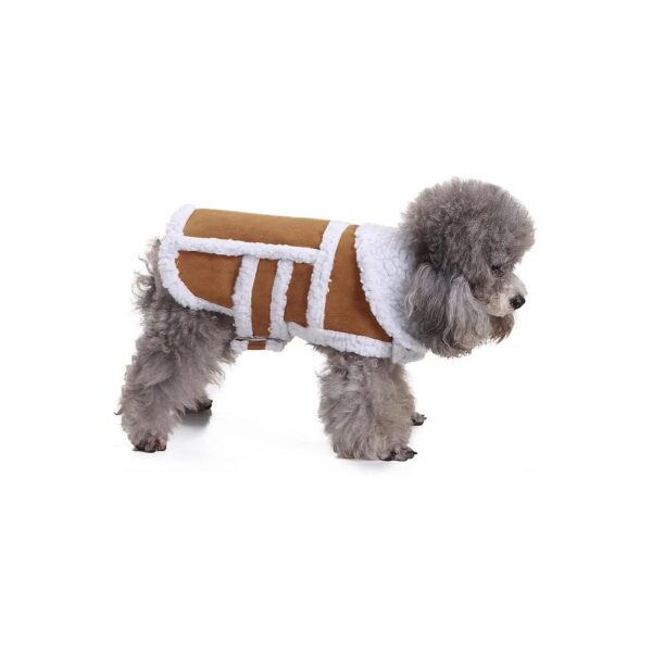 Shearling Fleece Winter Coat for Small to Medium Breeds Dog 13-16 inch Neck Girth