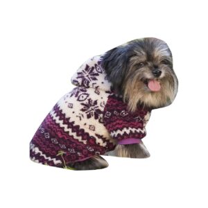 Sherpa Printed Dog Coat for Small Breeds, Small, Plum Color