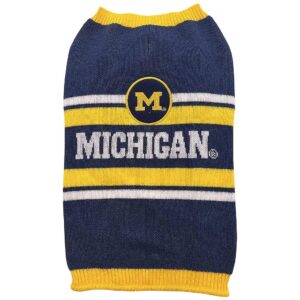 Show Your Team Spirit with This Warm Cozy Michigan Wolverines Dog Sweater for Medium Pets