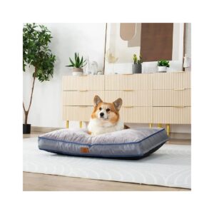 Shredded Memory Foam Dog Bed Pillow with Removable Washable Cover and Orthopedic Support