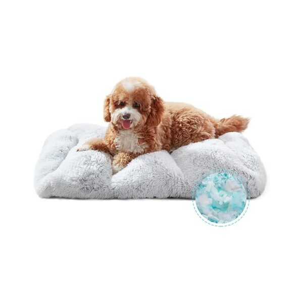 Shredded Memory Foam Filled Plush Dog Crate Pad for Small Dogs Calming Anti Anxiety Bed