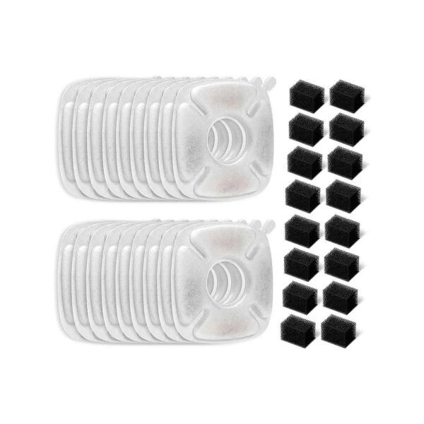 Shuang Pack Replacement Filters and Pre-Filter Sponges for Veken Pet Water Fountain